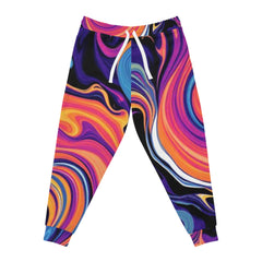 Psychedelic Swirl Joggers — Vibrant All-Over Print Athletic Pants