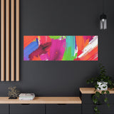 Abstract Rainbow Brushstrokes Matte Canvas Wall Art — Vibrant Stretched 1.25"