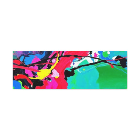 Abstract Neon Splash Matte Canvas Print — Vibrant Colorful Stretched Wall Art