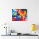 Abstract Color Splash Matte Canvas Print — Vibrant Stretched Wall Art