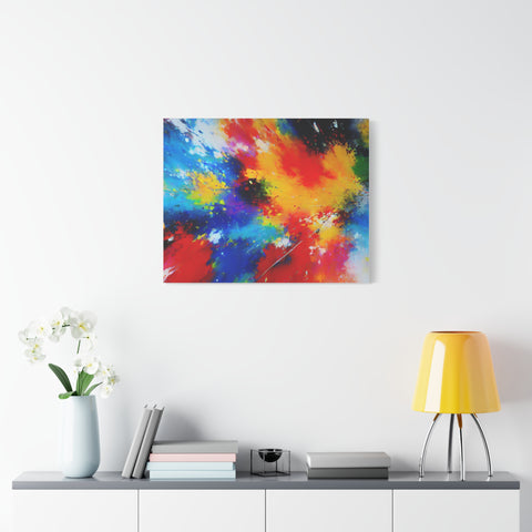 Abstract Color Splash Matte Canvas Print — Vibrant Stretched Wall Art