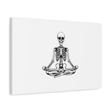 Yoga Skeleton Canvas Print — Meditating Skeleton Wall Art, Minimalist Gothic Home Decor