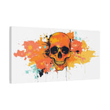 Skull Art Canvas Print – Vibrant Paint-Splash Skull Wall Decor