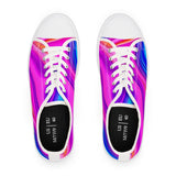 Colorwave Women's Low Top Sneakers — Vibrant Pink & Blue Abstract Print