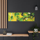 Abstract Green & Yellow Matte Canvas Print – Vibrant Modern Wall Art