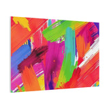 Abstract Rainbow Brushstrokes Matte Canvas Wall Art — Vibrant Stretched 1.25"