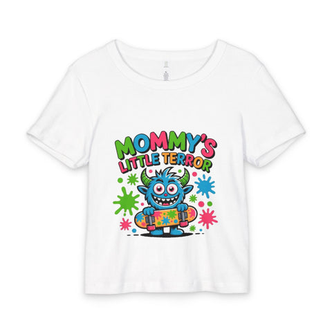 Baby Tee — "Mommy's Little Terror" Cute Monster Baby Shirt