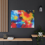 Abstract Color Splash Matte Canvas Print — Vibrant Stretched Wall Art