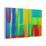 Abstract Rainbow Blocks Matte Canvas Print