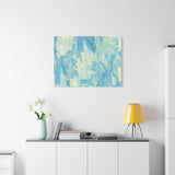 Abstract Aqua Brushstroke Canvas Print — Coastal Blue Wall Art