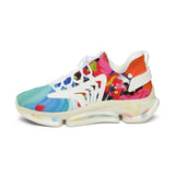 Colorful Abstract Mesh Sneakers — Women's Lightweight Breathable Athletic Shoes