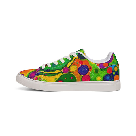 Psychedelic Retro Bubble Leather Sneakers