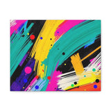 Abstract Neon Brushstroke Canvas Print — Colorful Modern Wall Art