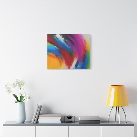 Abstract Rainbow Swirl Matte Canvas Print (Stretched)