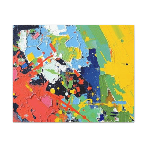 Abstract Color Splash Matte Canvas — Stretched Wall Art