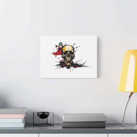 Skull Splash Art Canvas — Grunge Skull Wall Decor, Edgy Gothic Home Accent