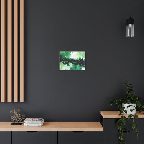 Abstract Green Brushstroke Canvas Print