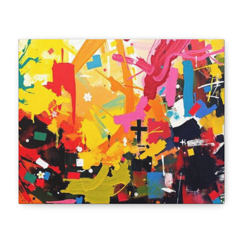 Abstract Color Splash Canvas Print - Vibrant Stretched Matte Wall Art