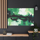 Abstract Green Brushstroke Canvas Print