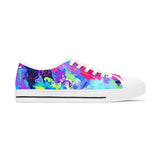 Women's Low Top Sneakers — Colorful Tie-Dye Splash Canvas Sneakers