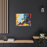 Abstract Color Splash Matte Canvas Print — Modern Stretched Wall Art