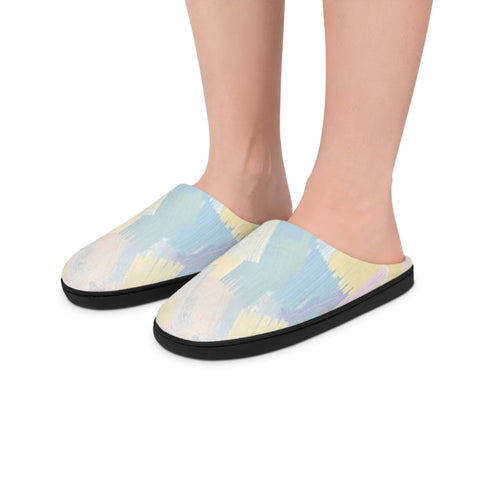 Pastel Brushstroke Men's Indoor Slippers — Soft Cozy Home Shoes
