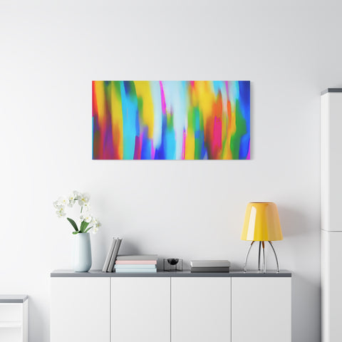 Abstract Rainbow Waves Matte Canvas Print — Vibrant Colorful Wall Art