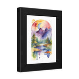 Watercolor Mountain Lake Framed Poster