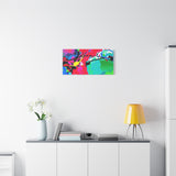 Abstract Neon Splash Matte Canvas Print — Vibrant Colorful Stretched Wall Art