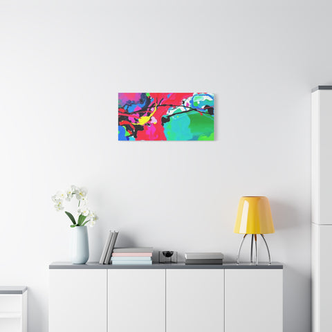Abstract Neon Splash Matte Canvas Print — Vibrant Colorful Stretched Wall Art