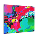 Abstract Neon Splash Matte Canvas Print — Vibrant Colorful Stretched Wall Art
