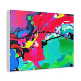 Abstract Neon Splash Matte Canvas Print — Vibrant Colorful Stretched Wall Art