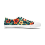 Low Top Sneakers — Tropical Floral Print Women’s Canvas Shoes