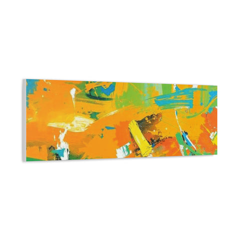 Abstract Orange & Green Canvas Art — Vibrant Modern Wall Decor