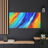 Abstract Rainbow Wave Matte Canvas Print — Vibrant Stretched Wall Art