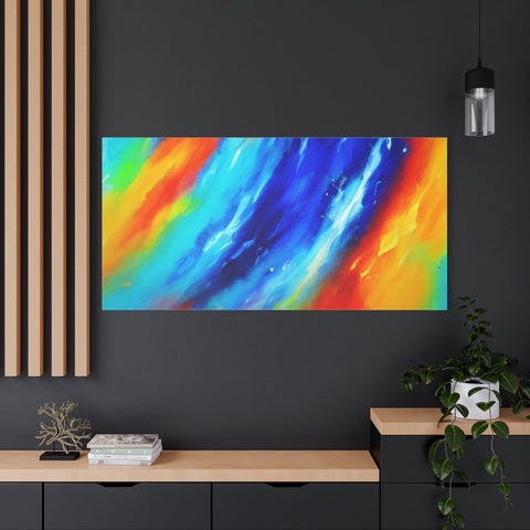 Abstract Rainbow Wave Matte Canvas Print — Vibrant Stretched Wall Art