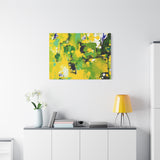 Abstract Green & Yellow Matte Canvas Print – Vibrant Modern Wall Art