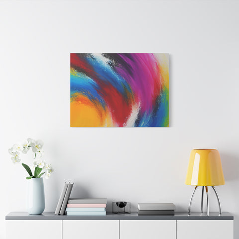 Abstract Rainbow Swirl Matte Canvas Print (Stretched)