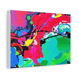 Abstract Neon Splash Matte Canvas Print — Vibrant Colorful Stretched Wall Art