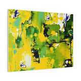 Abstract Green & Yellow Matte Canvas Print – Vibrant Modern Wall Art