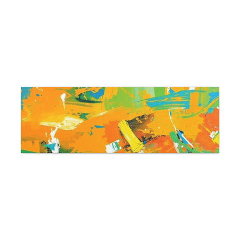 Abstract Orange & Green Canvas Art — Vibrant Modern Wall Decor