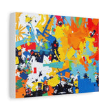 Abstract Splash Colorful Matte Canvas Wall Art – Vibrant Modern Stretched Print