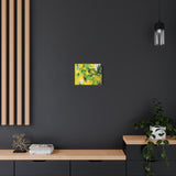 Abstract Green & Yellow Matte Canvas Print – Vibrant Modern Wall Art