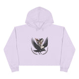 Angel Rider Crop Hoodie — Gothic Winged Angel Graphic Crop Sweatshirt