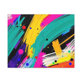 Abstract Neon Brushstroke Canvas Print — Colorful Modern Wall Art