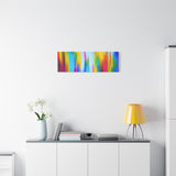 Abstract Rainbow Waves Matte Canvas Print — Vibrant Colorful Wall Art
