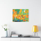 Abstract Orange & Green Canvas Art — Vibrant Modern Wall Decor