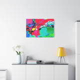Abstract Neon Splash Matte Canvas Print — Vibrant Colorful Stretched Wall Art