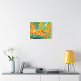 Abstract Orange & Green Canvas Art — Vibrant Modern Wall Decor