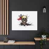 Skull Splash Art Canvas — Grunge Skull Wall Decor, Edgy Gothic Home Accent